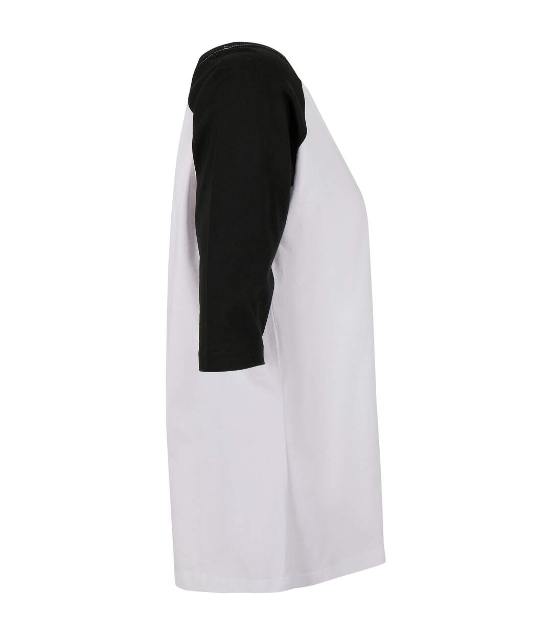 T-shirt Manches Raglan Motif/style Contrasté Femme Blanc Noir Build Your Brand-4