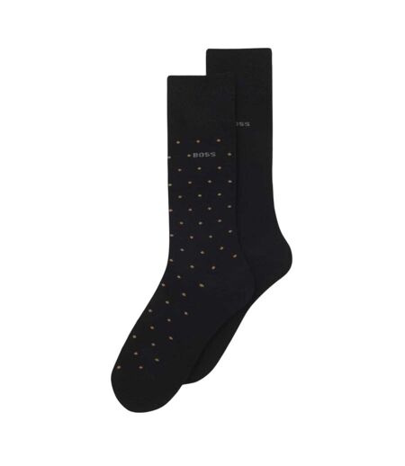 Lot De 2  Socquettes Motif/style Logo Adulte Noir Boss