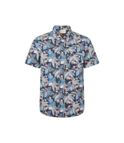 Mens Tropical Short-sleeved Shirt Blue Mountain Warehouse