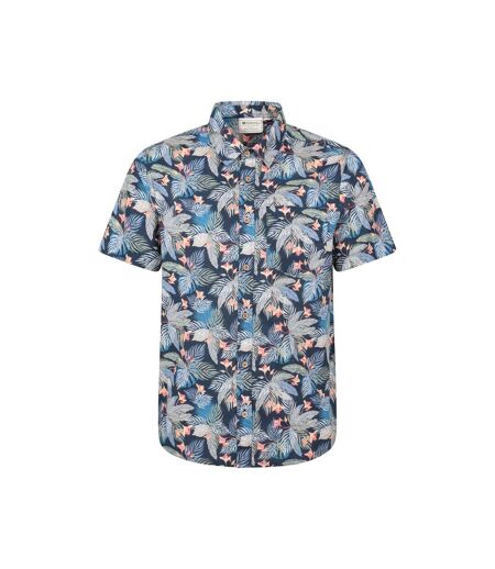 Mens Tropical Short-sleeved Shirt Blue Mountain Warehouse