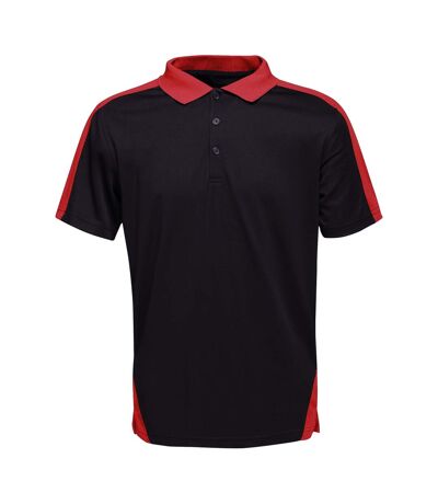Regatta Contrast Coolweave Pique Polo Shirt (Black/Classic Red) - UTPC3304