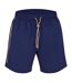 Mens Side Stripe Polyester Relaxed Fit Swim Shorts Navy Boss-1