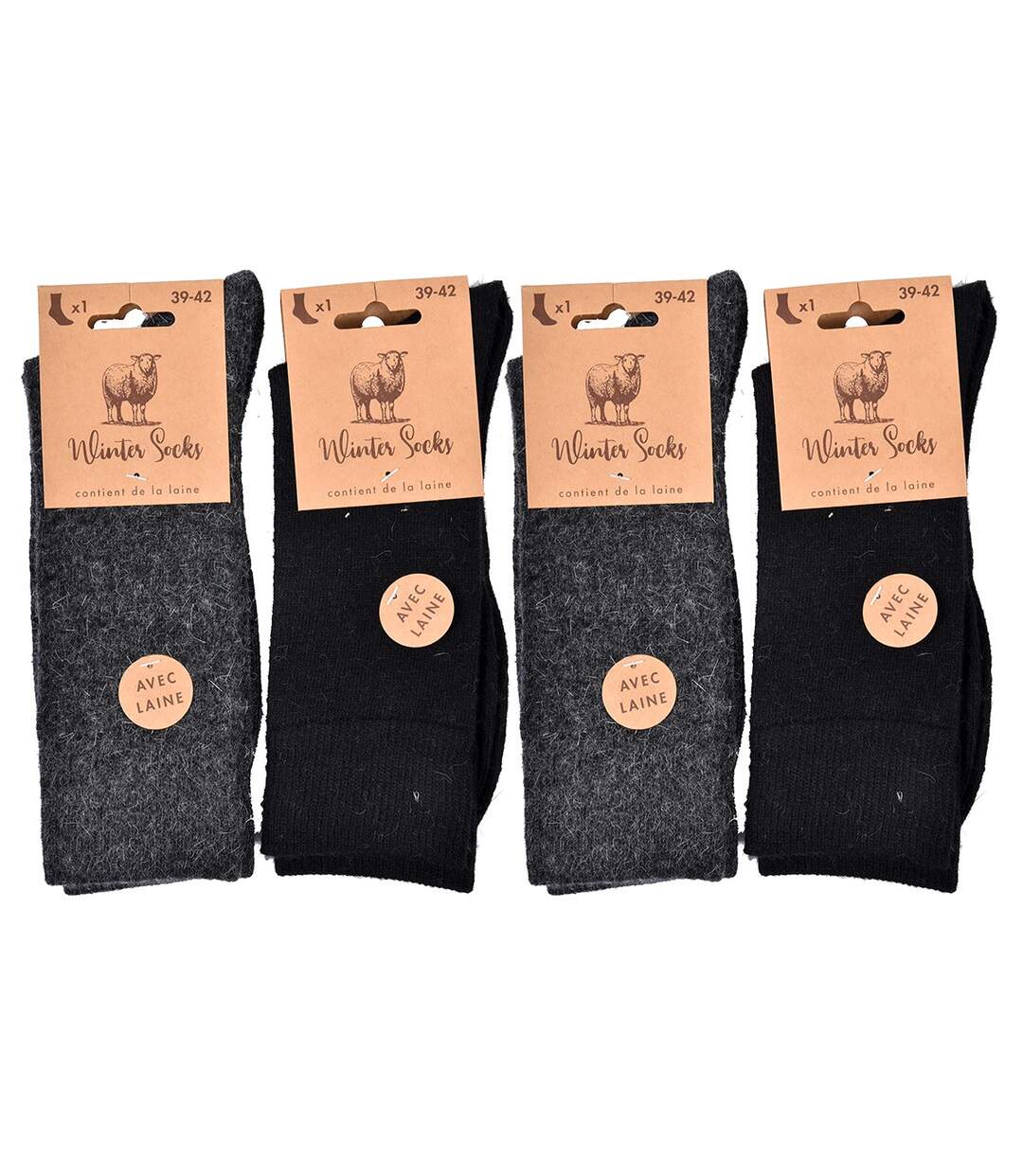 Chaussettes Homme WINTER SOCKS Pack de 4 Paires 0175 ANGORA LAINE-3