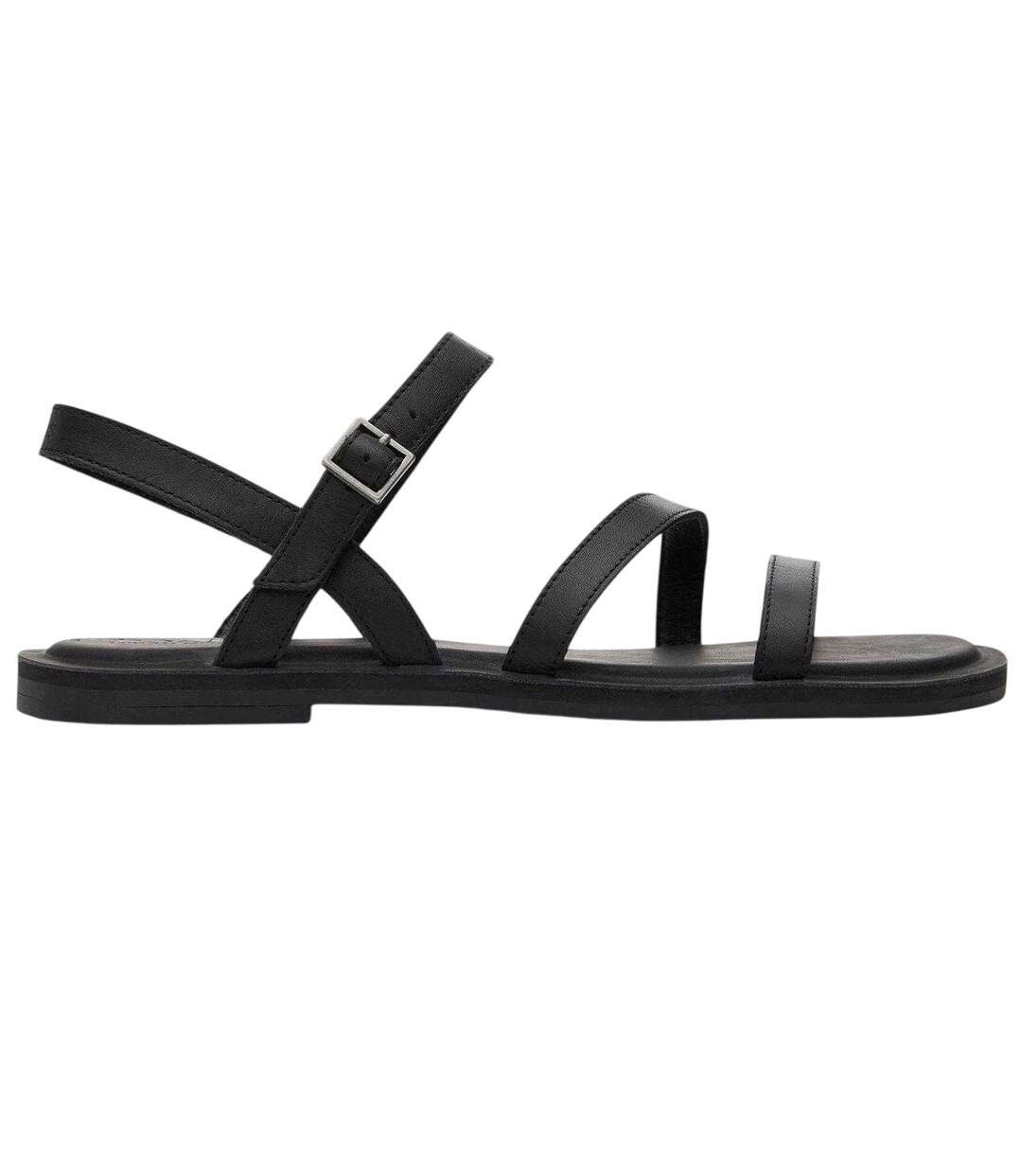Womens/ladies Kira Flat Sandals Black Toms-1