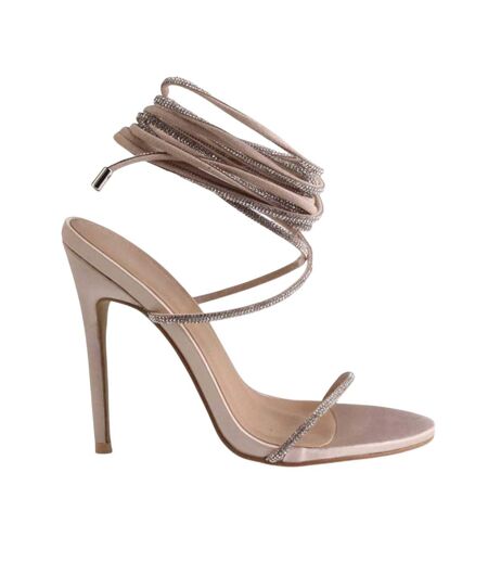 Womens/ladies Stiletto Heel Gladiator Sandals Champagne Gold Where´s That From