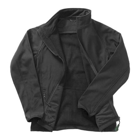 Mens printable soft shell jacket black Result Core