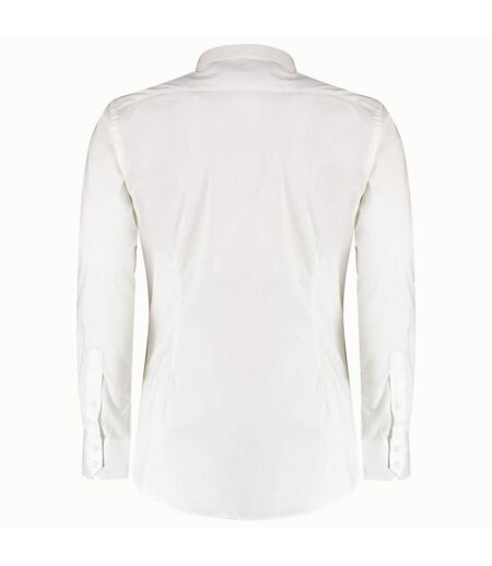 Kustom Kit Mens Oxford Stretch Slim Long-Sleeved Shirt (White)