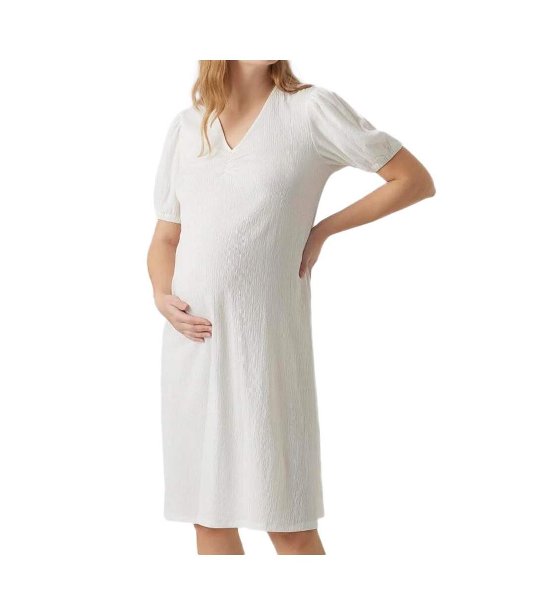 Robe blanche femme mamalicious mylah solid-1