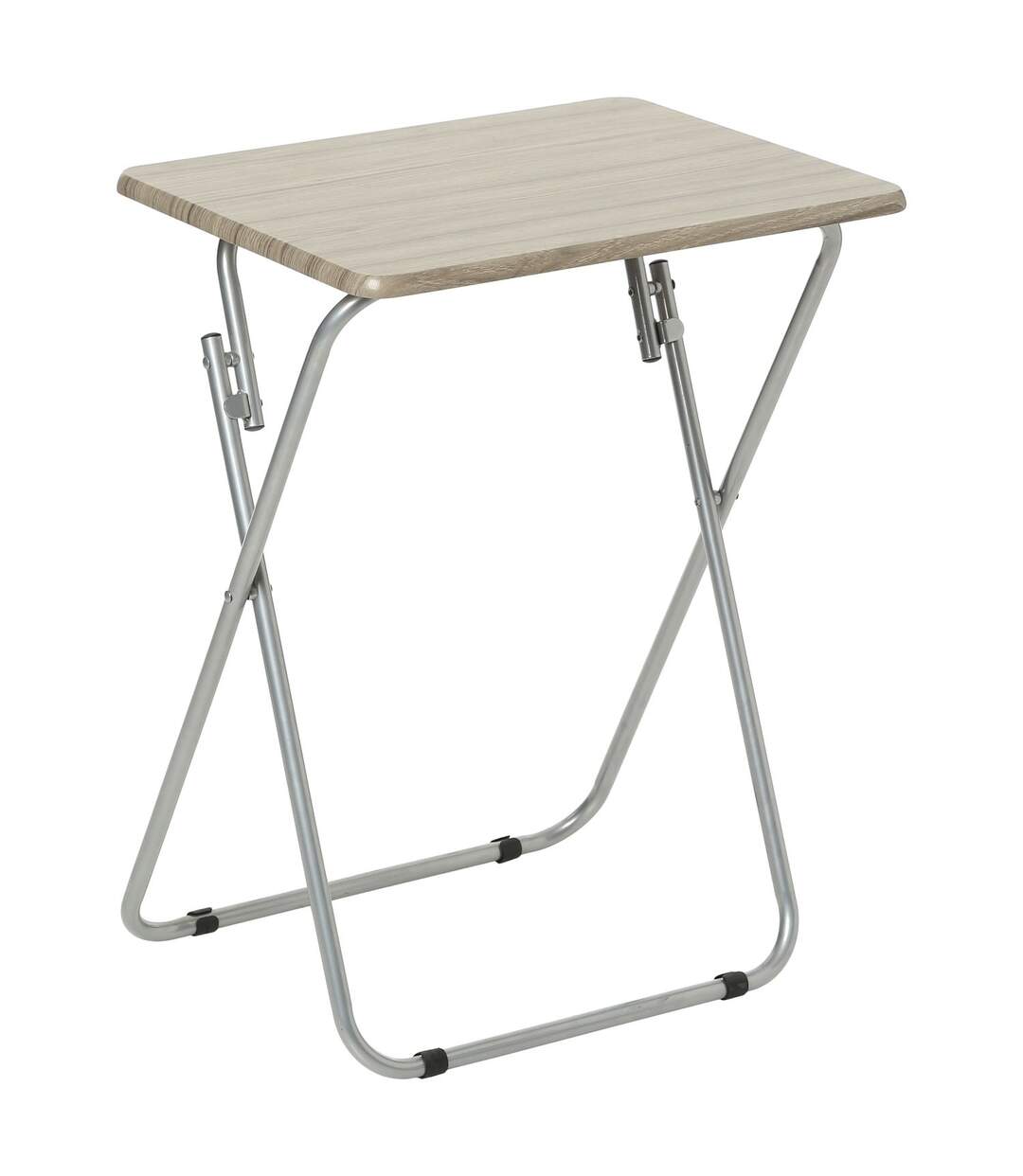 Table d'appoint pliante en bois et métal Grey - L. 48 x H. 65 cm - Marron-1