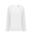 Womens/ladies Pleated Front Long-sleeved Blouse White Henbury-1