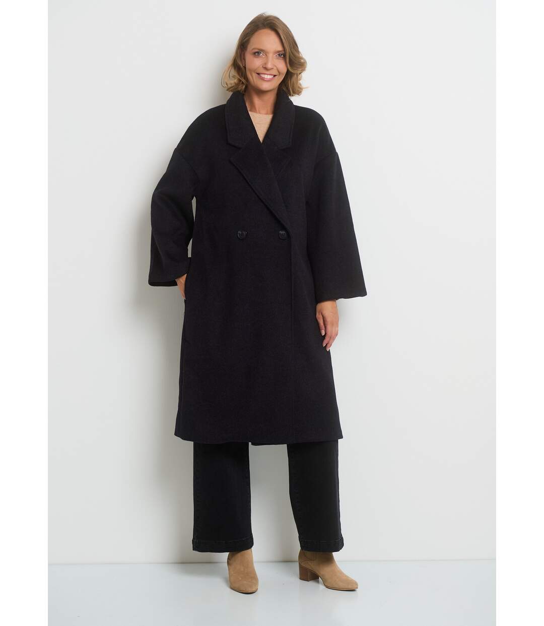 Manteau chaud avec manches évasées-3