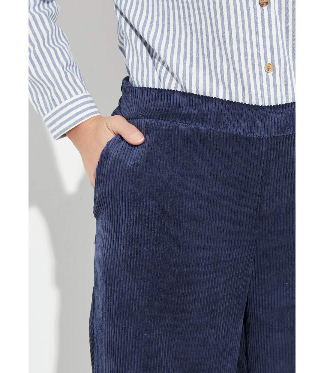 Pantalon large, velours grosses cotes-4