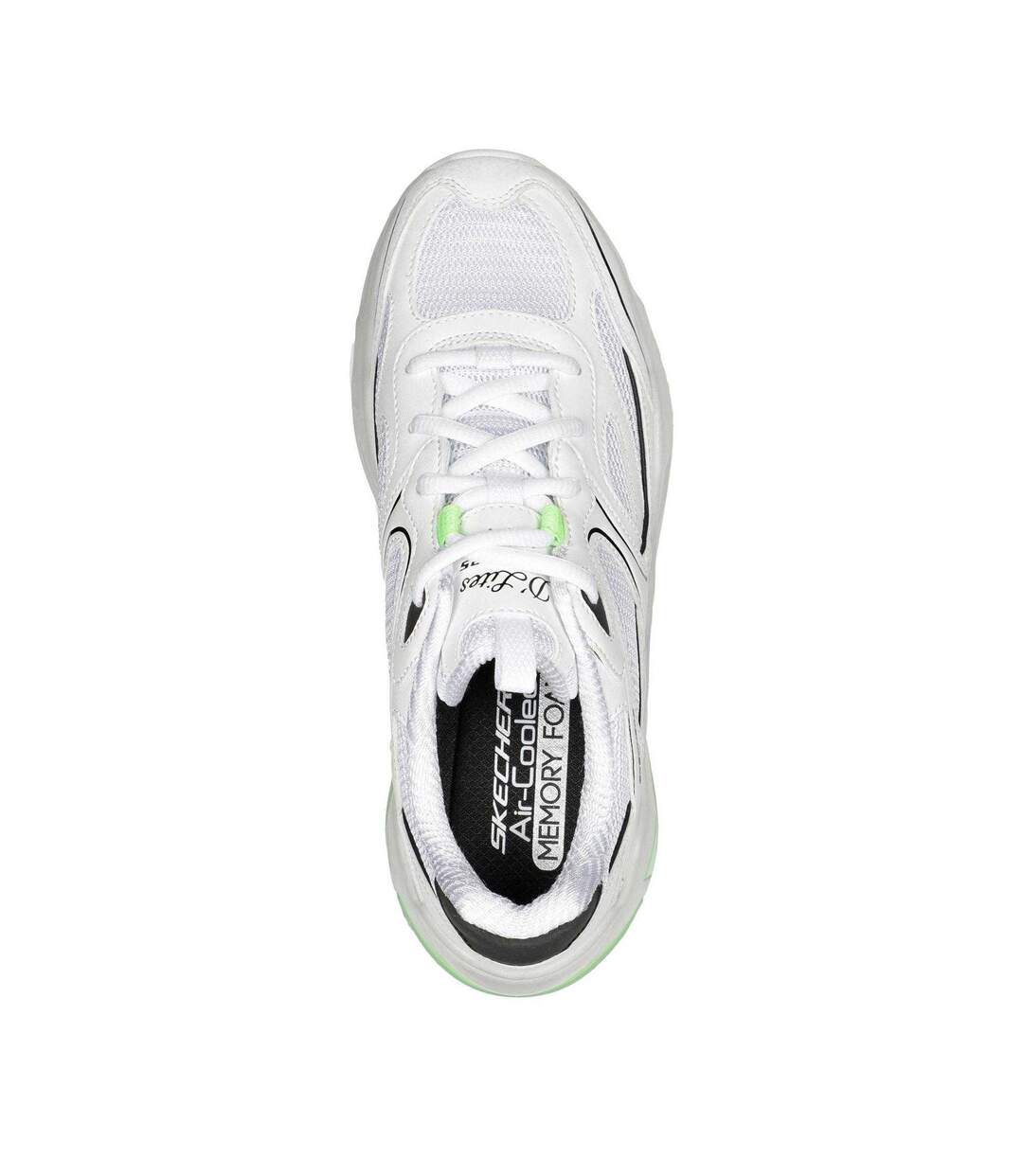 Womens/ladies D´lux Slip-on Trainers White Lime Skechers-3