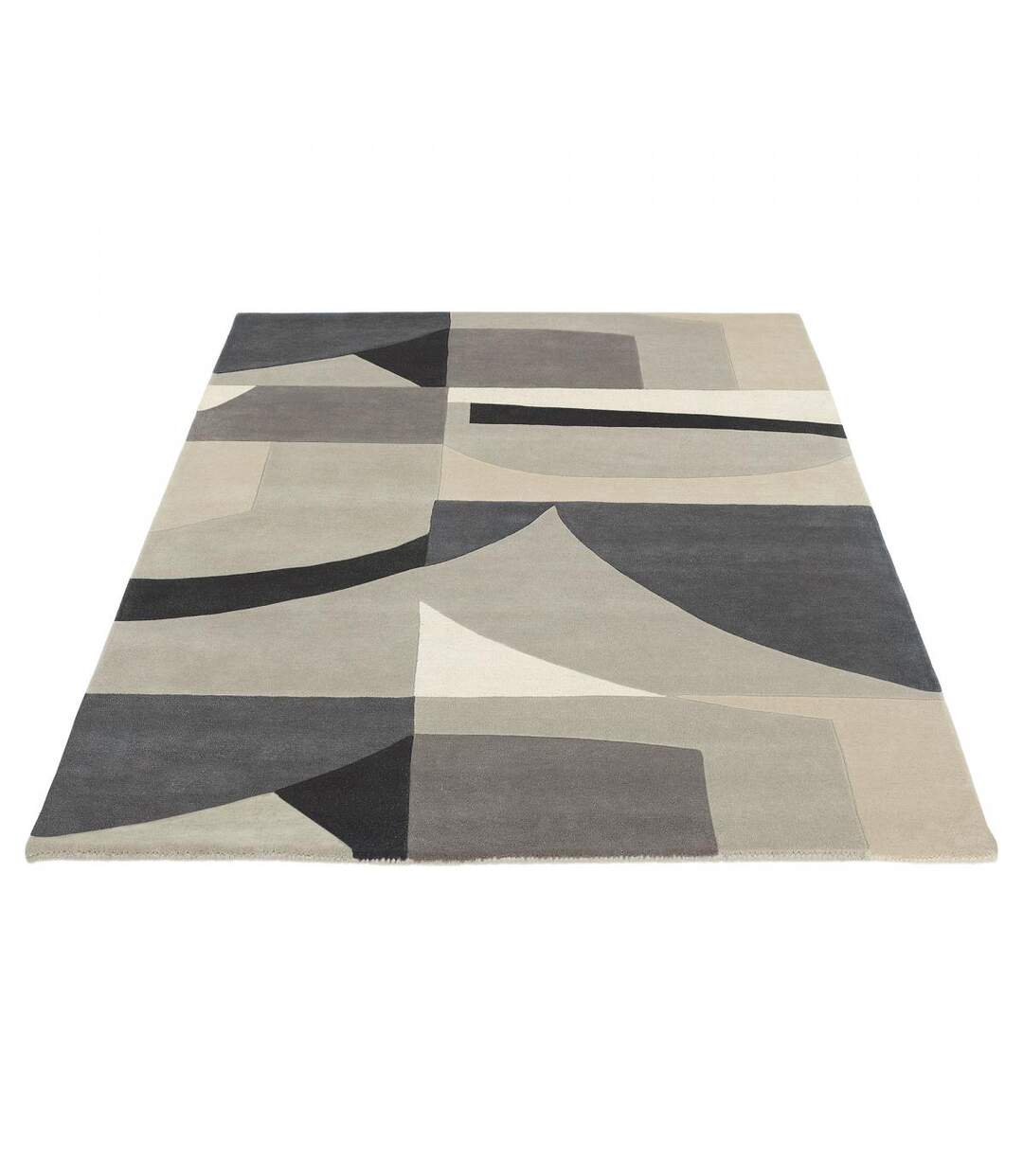 Tapis salon et chambre fait à la main en laine motif géométrique-5