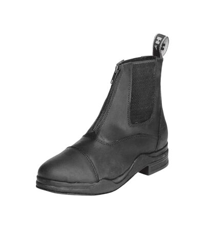 HyLAND Womens/Ladies Wax Leather Zip Jodhpur Boot (Black)