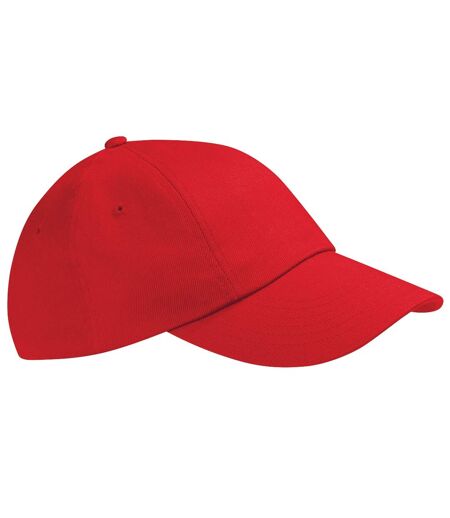 Beechfield Unisex Low Profile Heavy Cotton Drill Cap / Headwear (Pack of 2) (Classic Red)