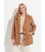 Manteau tissu bouclette mi-long boutonné-1