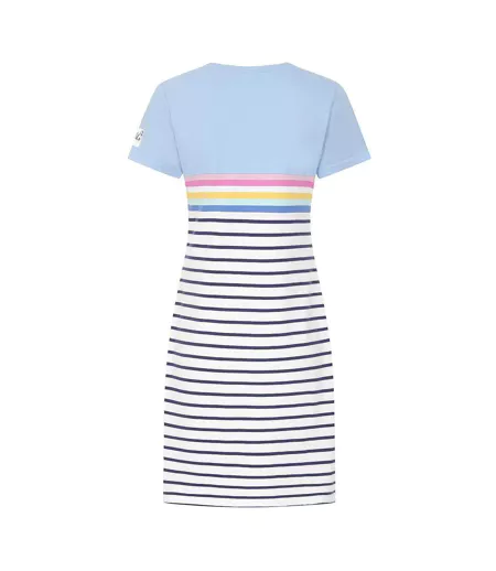 Robe T-shirt Motif/style Rayé Femme Ciel Lazy Jacks