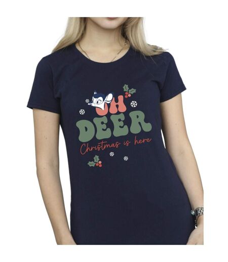 Disney T-shirt en coton Femmes/Dames Bambi Oh Deer (Bleu marine) - UTBI10279