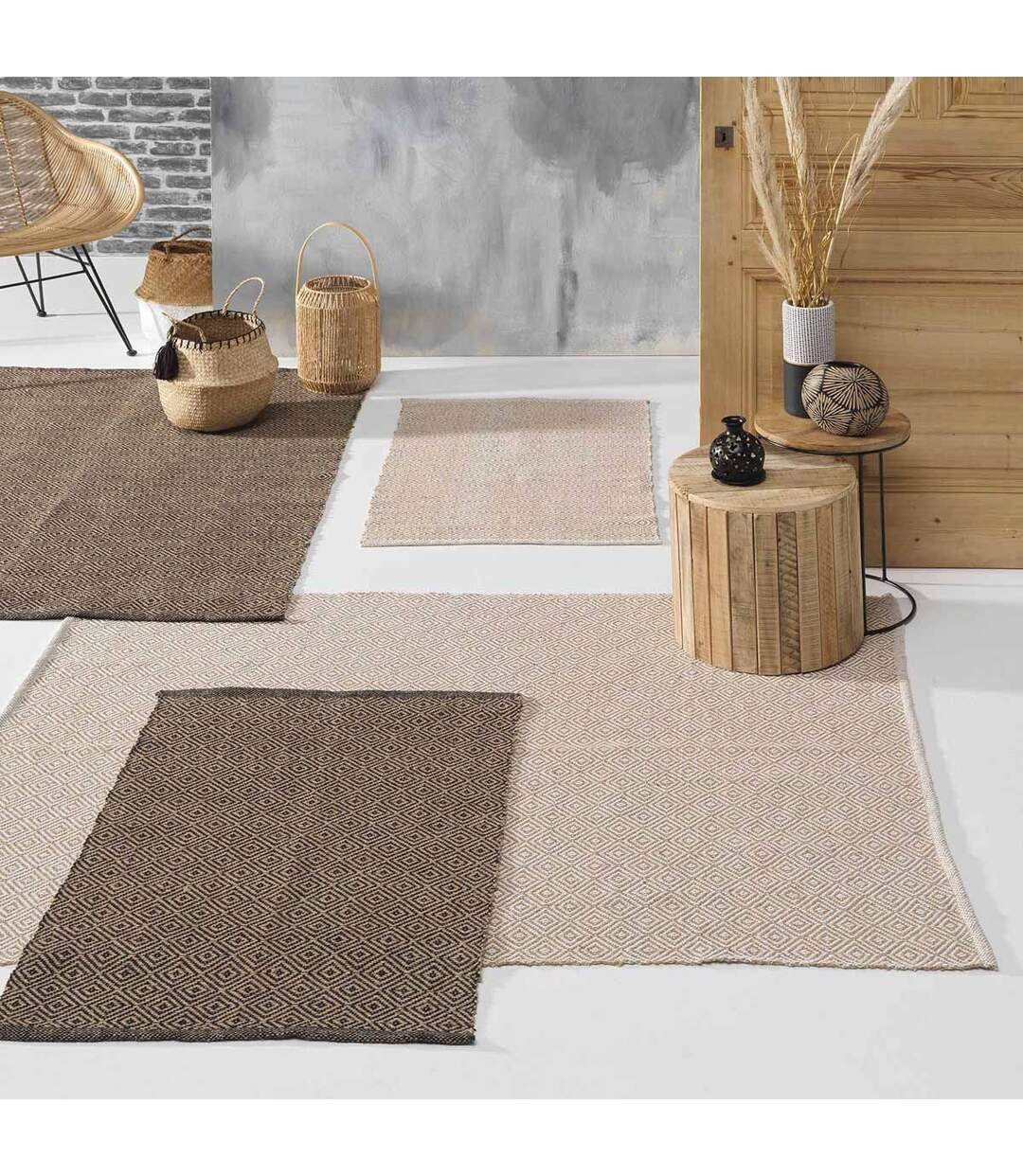 Tapis Déco en Jute Livio 120x170cm Noir-3