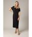 Robe fantaisie et décontractée manches courtes et col V en modal SORA-3