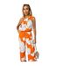 Combinaison Cocktail Motif/style Floral Femme Orange Sang AX Paris-1