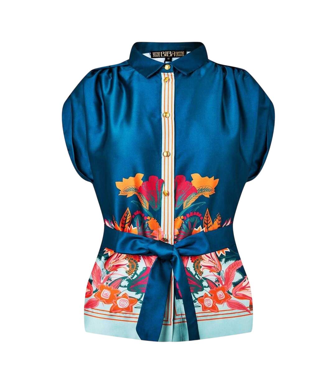 Haut Motif/style Lys Femme Bleu Biba-2