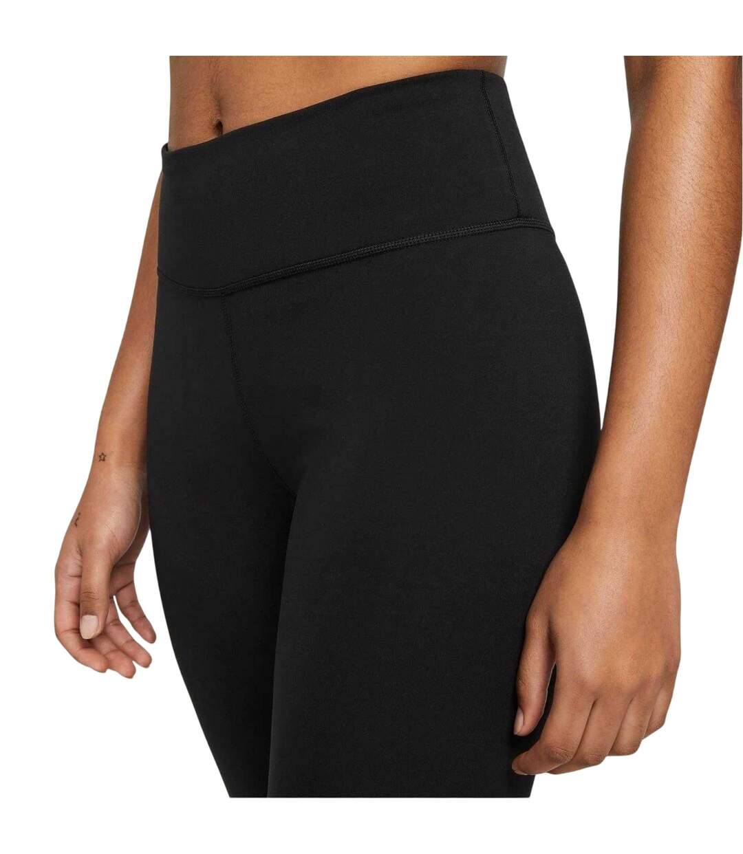 Womens/ladies One Cropped Tights Black White Nike-4