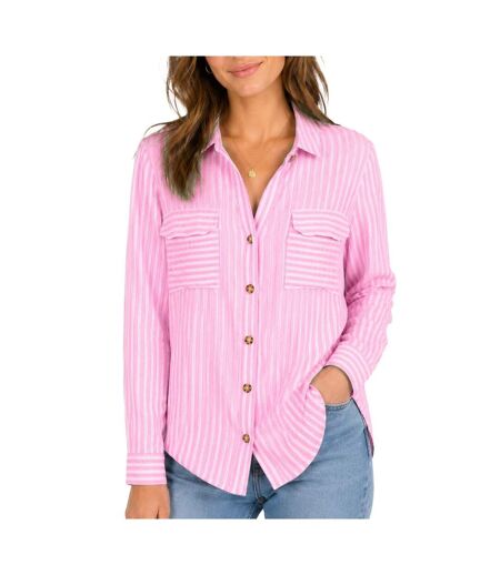 Chemise rose/blanc femme vero moda bumpy