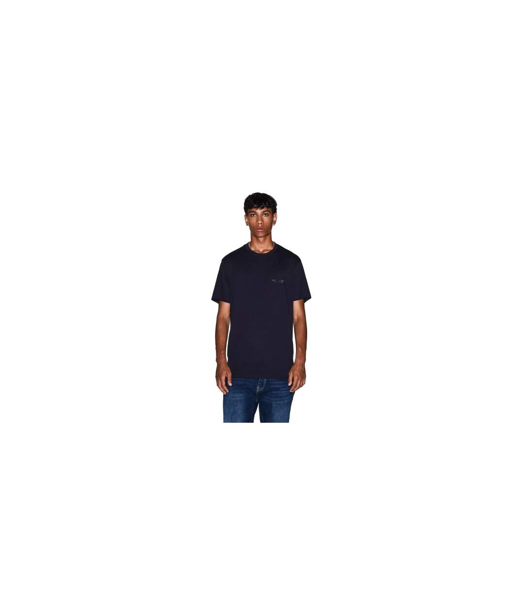 Mens Plain Cotton T-shirt Navy Armani Exchange-1