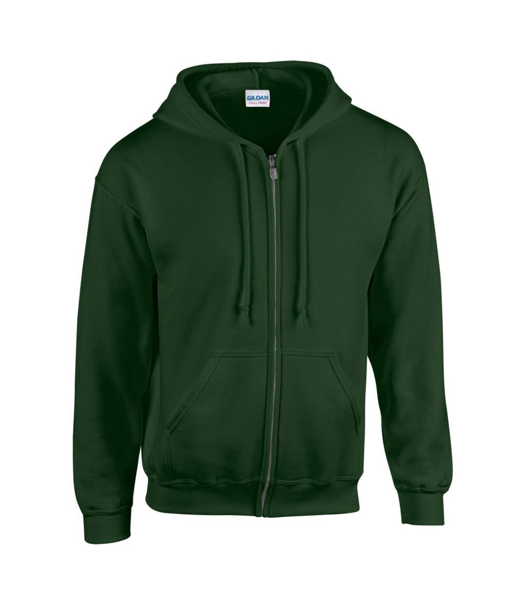 Gildan Heavy Blend Unisex Adult Full Zip Hooded Sweatshirt Top (Forest Green)