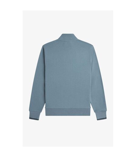 Mens Logo Half Zip Sweatshirt Blue Fred Perry