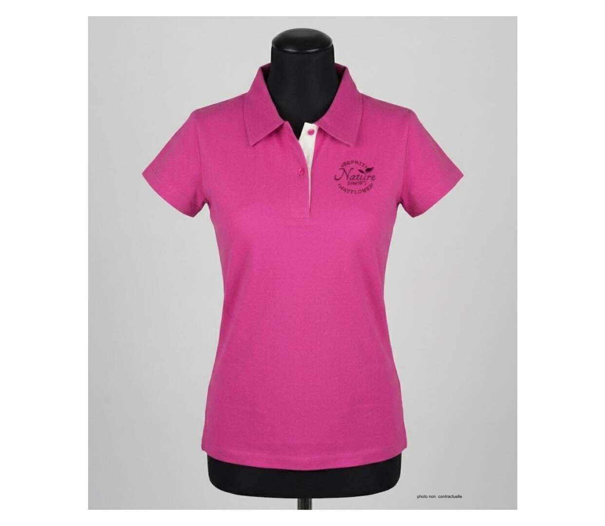 Polo MAYFLOWER LEONOR2 rose vif en maille piquée : l'élégance vitaminée-3