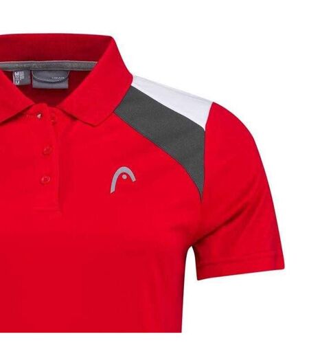 Womens/ladies Club Tech Polo Shirt Red White Head