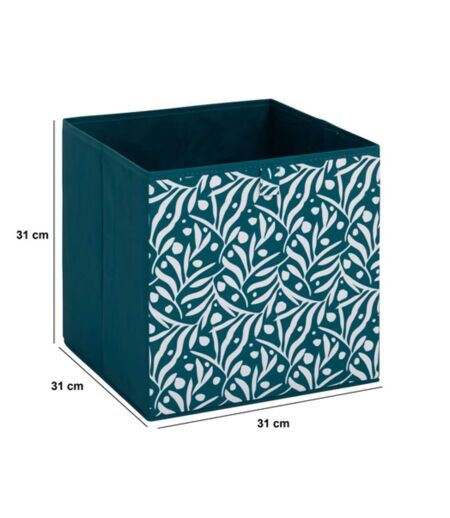 Lot de 2 boites de rangement OLIVIA - L. 31 x l.31 x H. 31 cm - Bleu