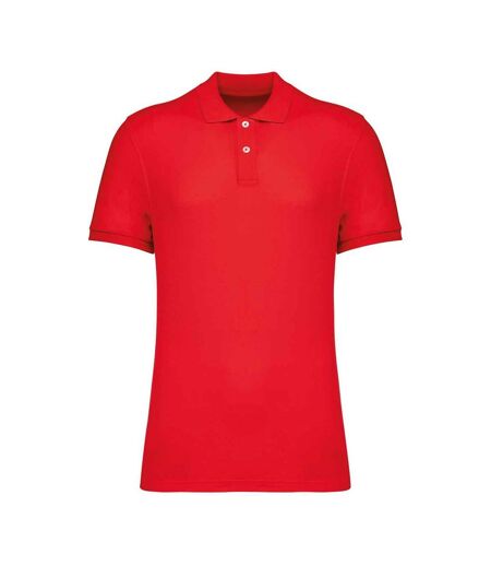 Mens Pique Polo Shirt Poppy Red Native Spirit