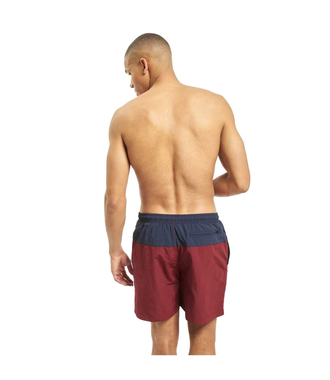 Short De Bain Motif/style Bloc Homme Bleu Marine Bordeaux Urban Classics-3