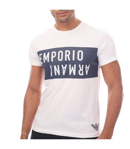 T-shirt homme blanc / bleu marine Emporio Armani