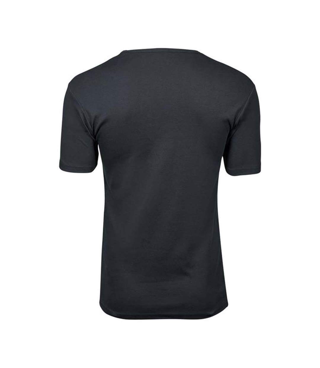 Mens Interlock Short Sleeve T-shirt Dark Grey Tee Jays-2