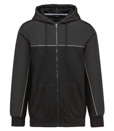 Veste molleton zippée bicolore - Ecoresponsable - Unisexe - WK410 - noir