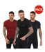 Pack Of 3  Mens Logo T-shirt  Black Navy Red Hugo-1