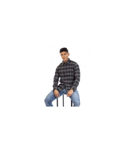 Mens Darrell Plaid Shirt Black Grey Peter Werth