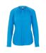 Womens/ladies Silk Regular Long-sleeved Blouse Bright Blue Boss-1