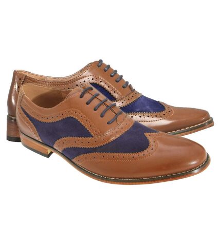 Chaussures de ville homme fauve/bleu marine Goor