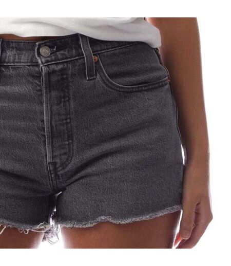 Womens/ladies 501 Original Jean Shorts Charcoal Grey Levis