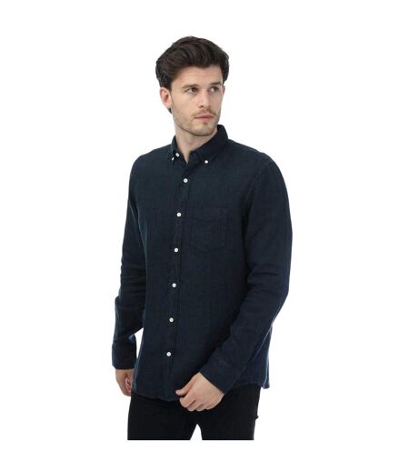 Chemise Motif/style Lin Homme Bleu Marine Gant