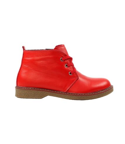 Bottines claire femme rouge Lunar