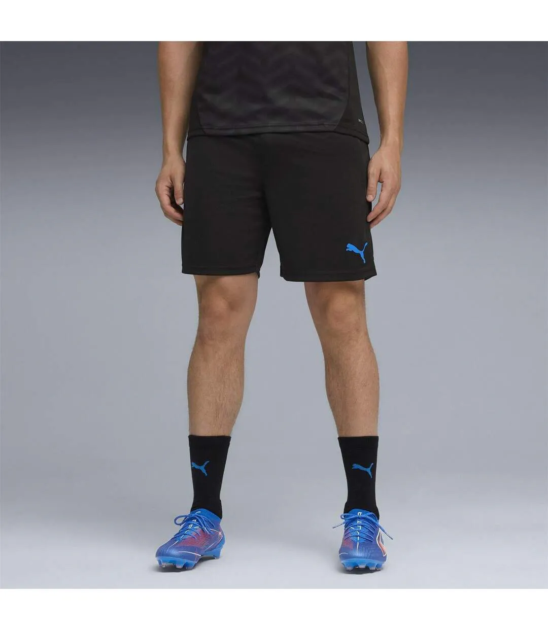 Mens Cup Logo Shorts Black Blue Puma-3