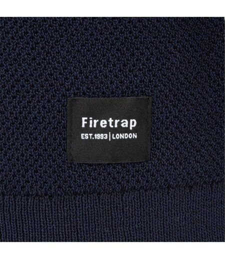 Mens Textured Collared Polo Shirt Blue Firetrap