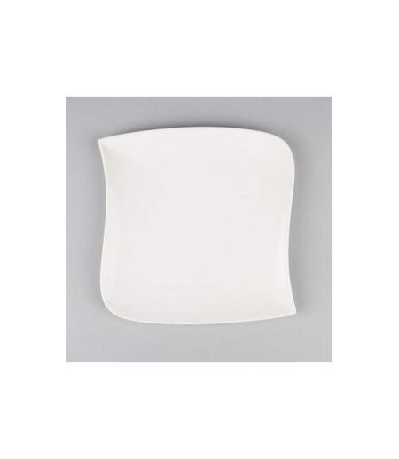 Lot de 6 Assiettes de Présentation Vague 30cm Blanc